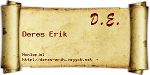 Deres Erik névjegykártya